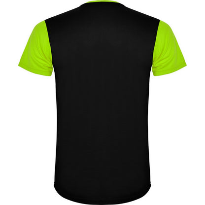 Lime-Solid Black - Back - Roly Childrens-Kids Detroit Sports T-Shirt