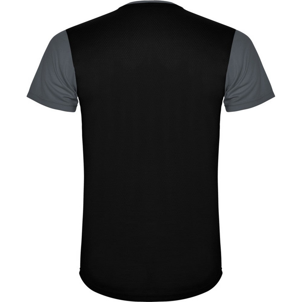 Ebony-Solid Black - Back - Roly Unisex Adult Detroit Short-Sleeved Sports T-Shirt