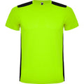 Lime-Solid Black - Front - Roly Unisex Adult Detroit Short-Sleeved Sports T-Shirt