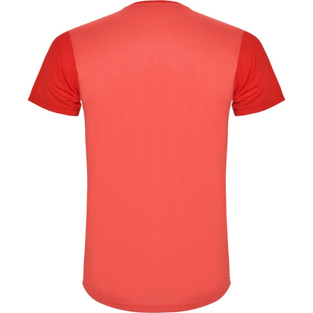 Red - Back - Roly Unisex Adult Detroit Short-Sleeved Sports T-Shirt