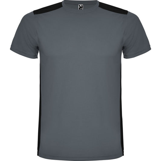 Ebony-Solid Black - Front - Roly Unisex Adult Detroit Short-Sleeved Sports T-Shirt