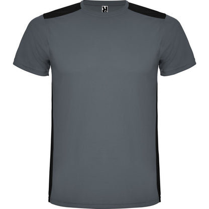 Ebony-Solid Black - Front - Roly Unisex Adult Detroit Short-Sleeved Sports T-Shirt