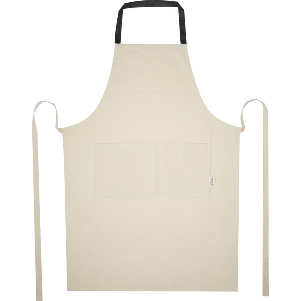 Solid Black-Natural - Front - Nia Recycled Cotton Apron