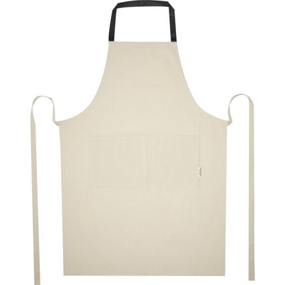 Solid Black-Natural - Front - Nia Recycled Cotton Apron