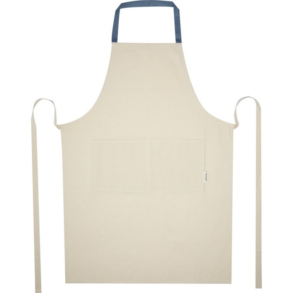 Ice Blue-Natural - Front - Nia Recycled Cotton Apron