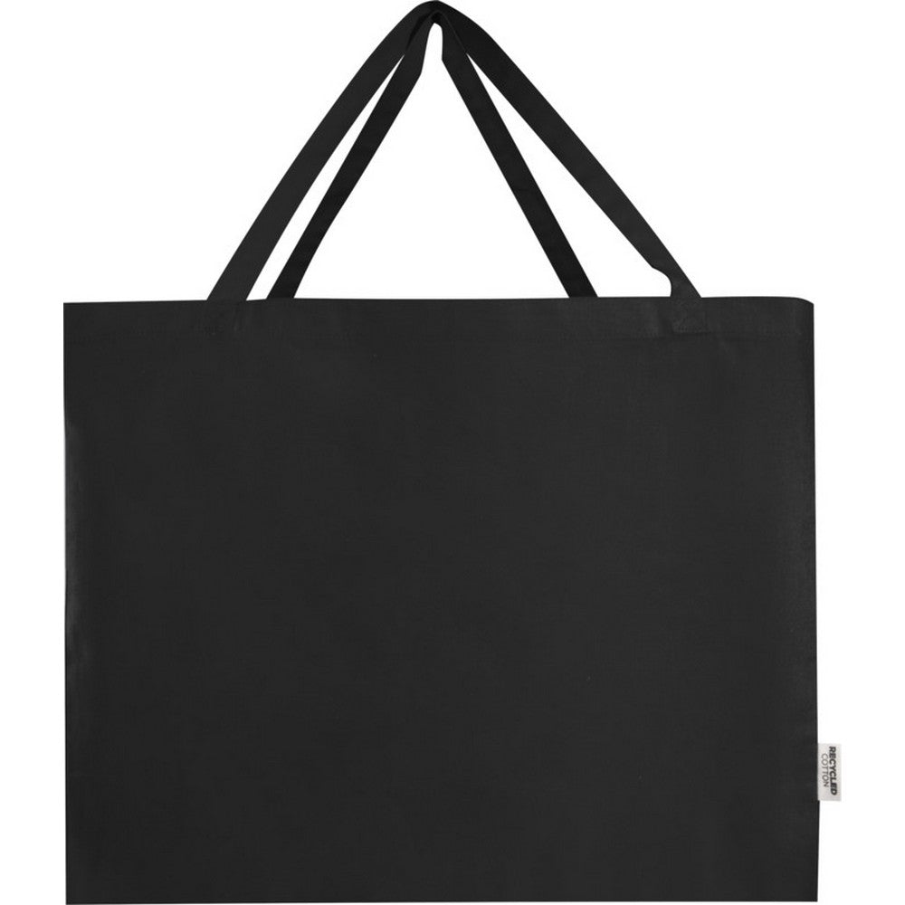Solid Black - Back - Odessa Recycled Cotton Tote Bag