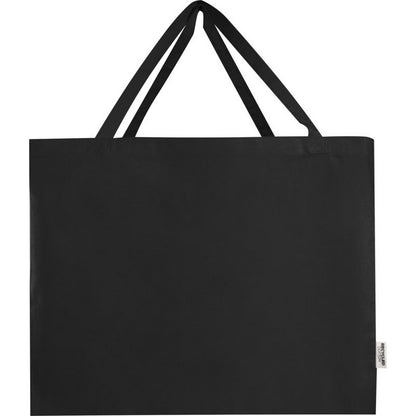 Solid Black - Back - Odessa Recycled Cotton Tote Bag