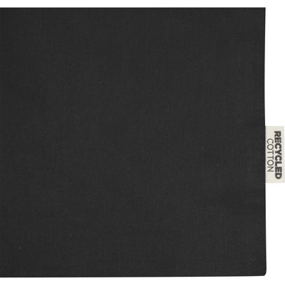 Solid Black - Side - Odessa Recycled Cotton Tote Bag