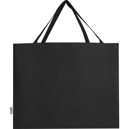 Solid Black - Front - Odessa Recycled Cotton Tote Bag