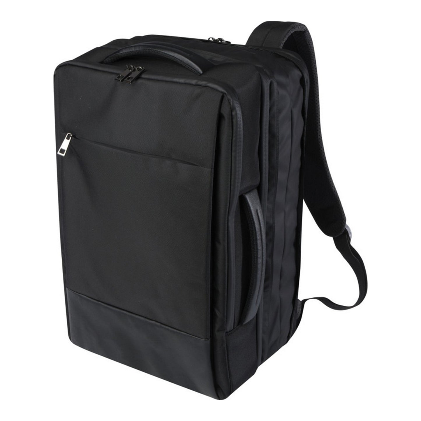 Solid Black - Side - Unbranded Expedition Pro 17 Grs Recycled Expandable Laptop Backpack
