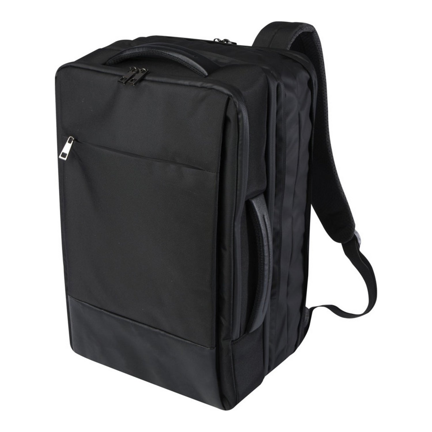 Solid Black - Side - Unbranded Expedition Pro 17 Grs Recycled Expandable Laptop Backpack