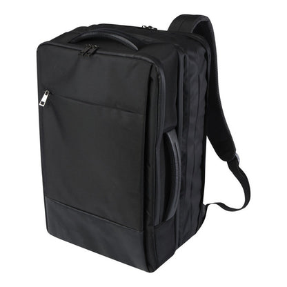 Solid Black - Side - Unbranded Expedition Pro 17 Grs Recycled Expandable Laptop Backpack