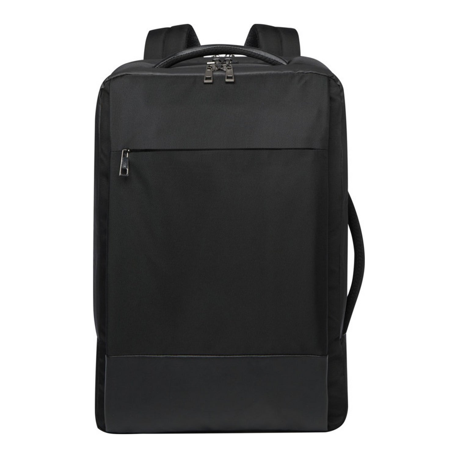 Solid Black - Front - Unbranded Expedition Pro 17 Grs Recycled Expandable Laptop Backpack