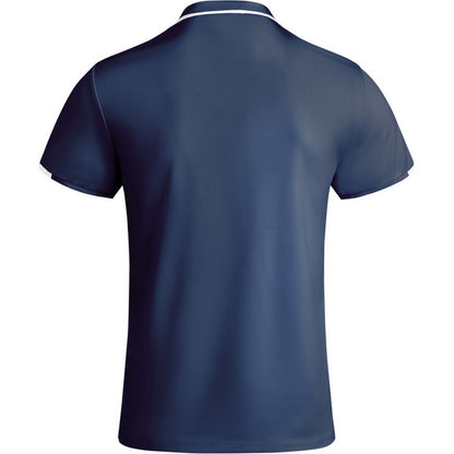 Navy Blue-White - Back - Roly Childrens-Kids Tamil Short-Sleeved Polo Shirt