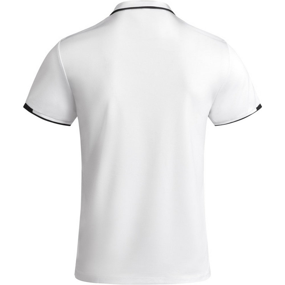 White-Black - Back - Roly Childrens-Kids Tamil Short-Sleeved Polo Shirt