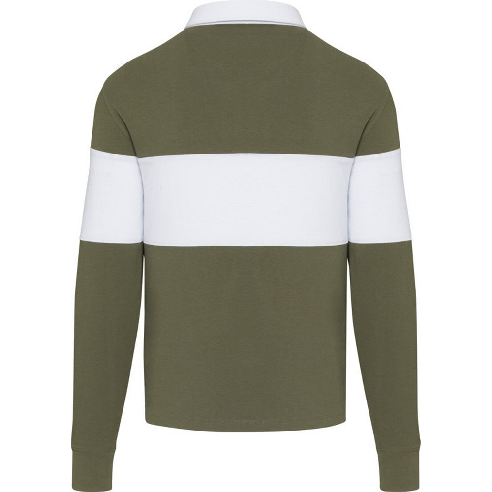 White - Back - Elevate Unisex Adult Clyde Organic Cotton Rugby Polo Sweatshirt