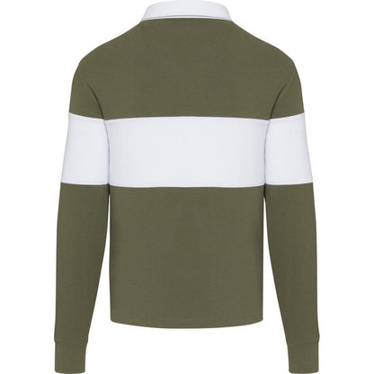 White - Back - Elevate Unisex Adult Clyde Organic Cotton Rugby Polo Sweatshirt