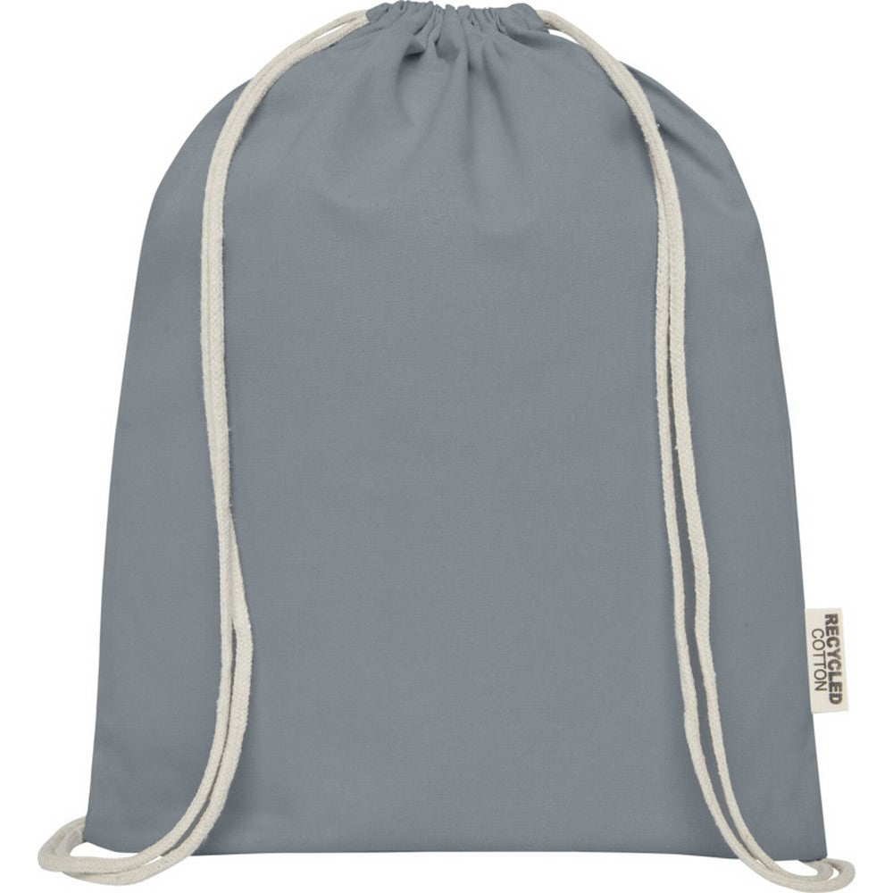 Grey - Back - Oregon Recycled Cotton Drawstring Bag