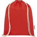 Red - Back - Oregon Recycled Cotton Drawstring Bag