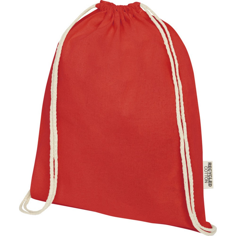 Red - Side - Oregon Recycled Cotton Drawstring Bag