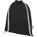 Solid Black - Side - Oregon Recycled Cotton Drawstring Bag