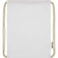White - Front - Oregon Recycled Cotton Drawstring Bag