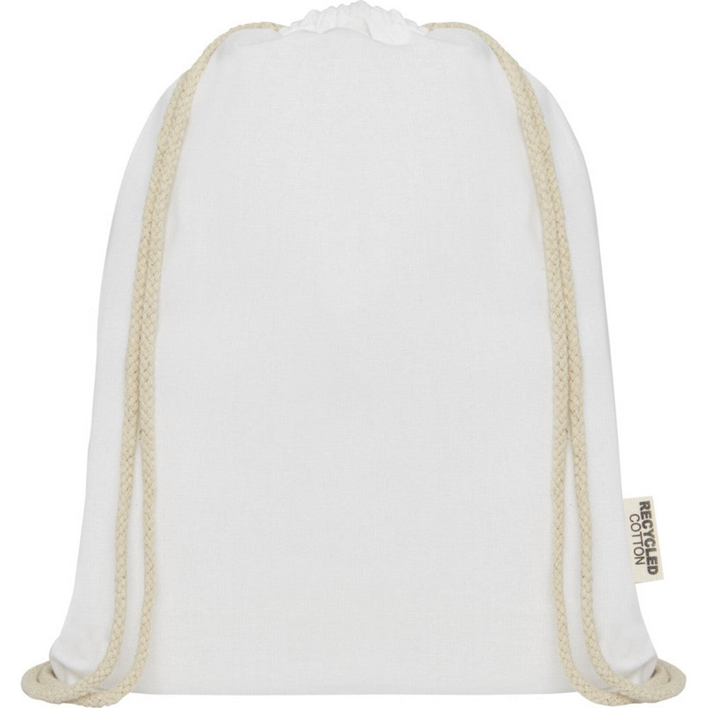 White - Back - Oregon Recycled Cotton Drawstring Bag