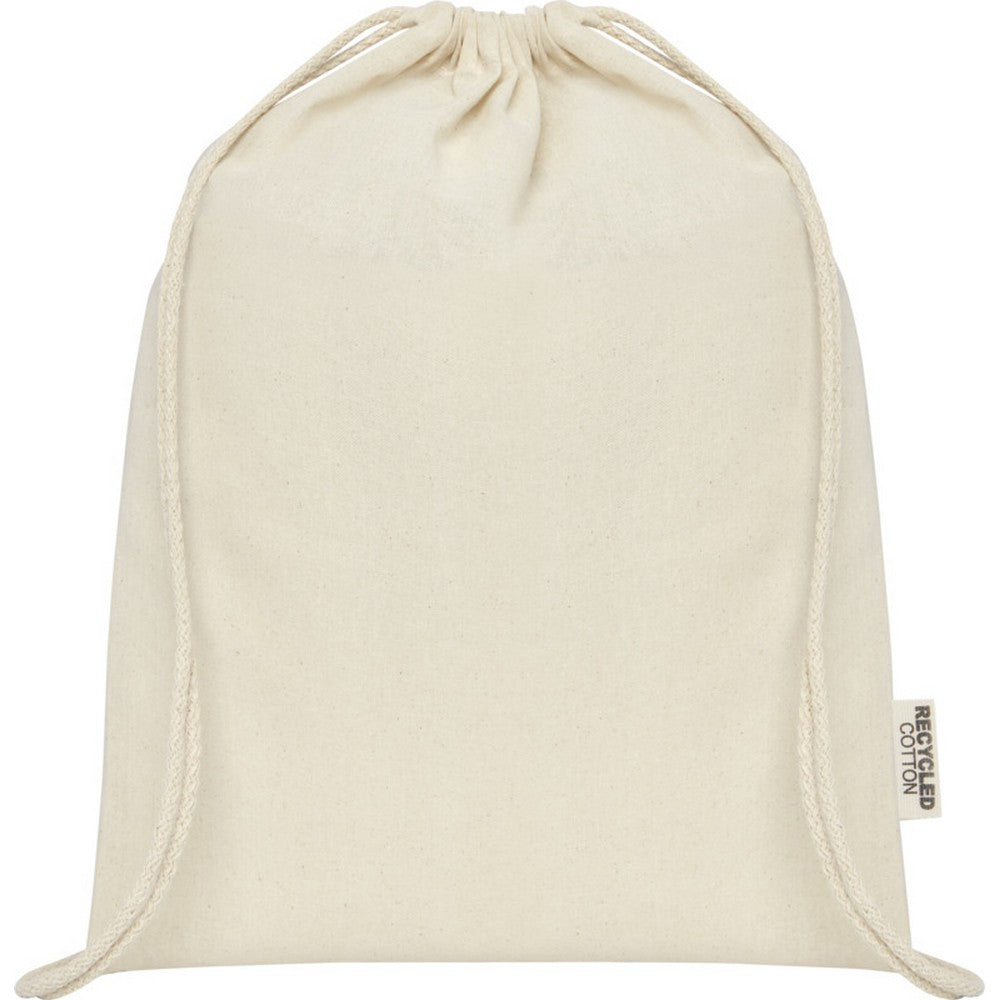 Natural - Back - Oregon Recycled Cotton Drawstring Bag
