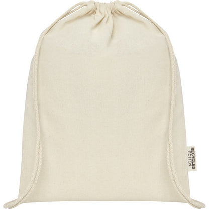 Natural - Back - Oregon Recycled Cotton Drawstring Bag