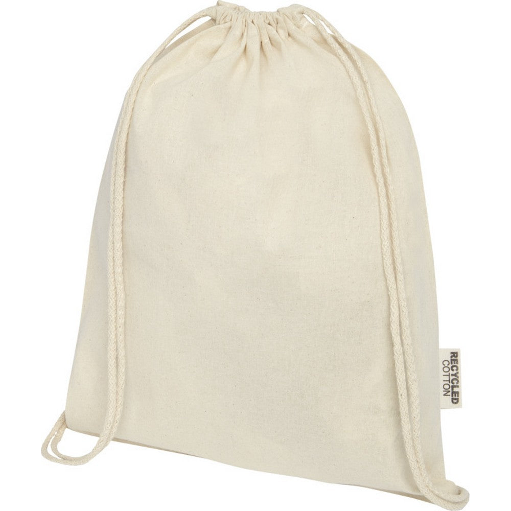Natural - Side - Oregon Recycled Cotton Drawstring Bag