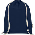 Navy - Back - Oregon Recycled Cotton Drawstring Bag
