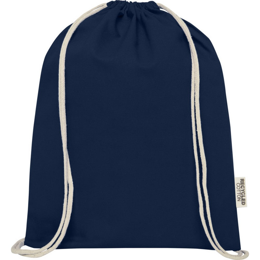 Navy - Back - Oregon Recycled Cotton Drawstring Bag