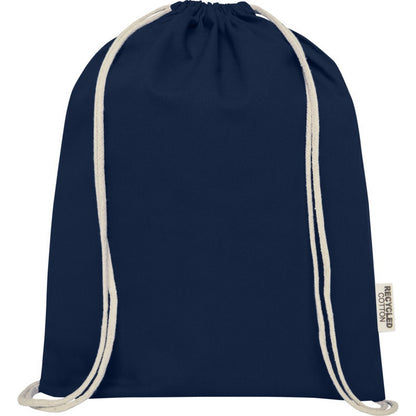 Navy - Back - Oregon Recycled Cotton Drawstring Bag