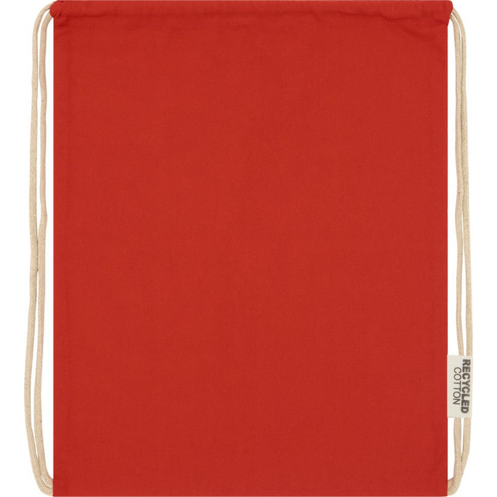 Red - Front - Oregon Recycled Cotton Drawstring Bag
