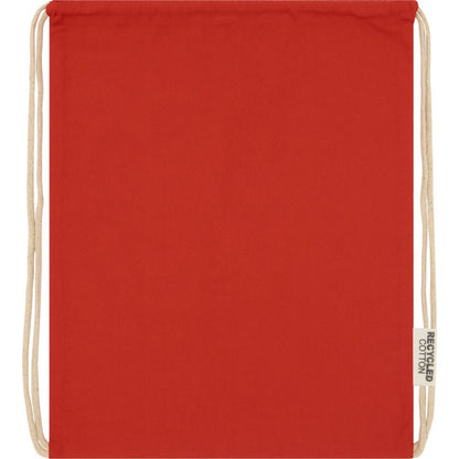Red - Front - Oregon Recycled Cotton Drawstring Bag