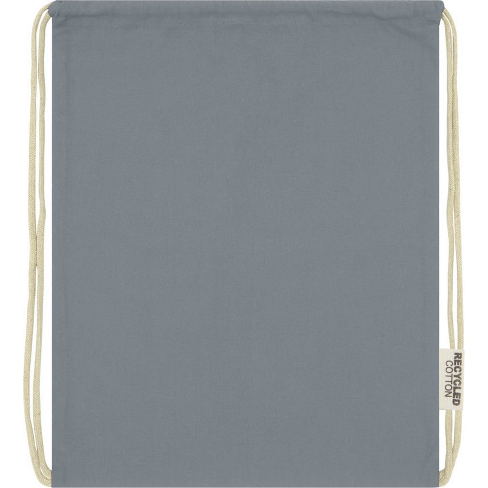 Grey - Front - Oregon Recycled Cotton Drawstring Bag