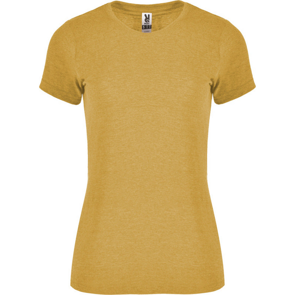 Mustard - Front - Roly Womens-Ladies Fox Heather Short-Sleeved T-Shirt
