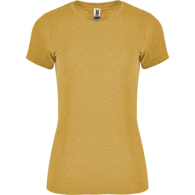 Mustard - Front - Roly Womens-Ladies Fox Heather Short-Sleeved T-Shirt