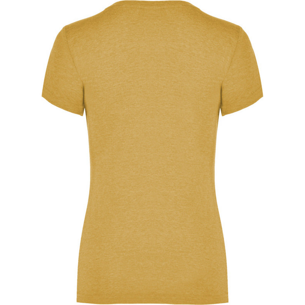 Mustard - Back - Roly Womens-Ladies Fox Heather Short-Sleeved T-Shirt