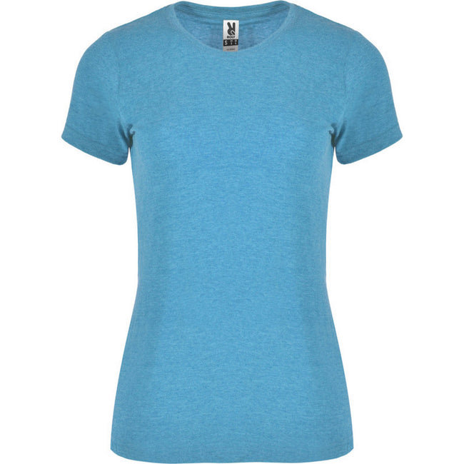 Turquoise - Front - Roly Womens-Ladies Fox Heather Short-Sleeved T-Shirt