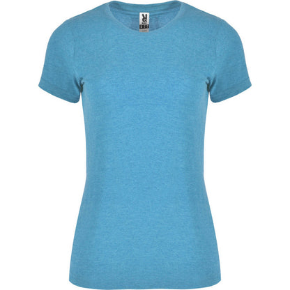 Turquoise - Front - Roly Womens-Ladies Fox Heather Short-Sleeved T-Shirt