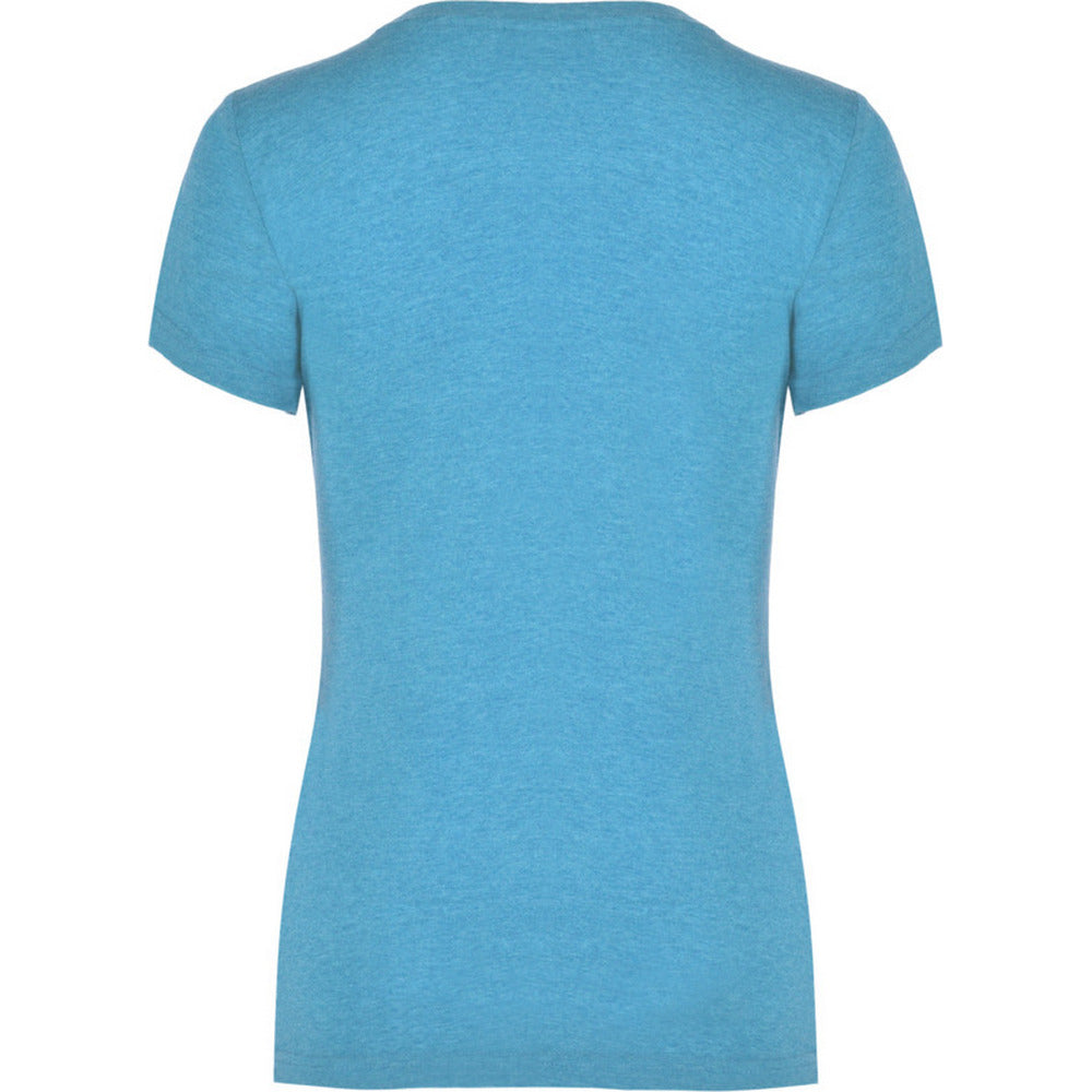 Turquoise - Back - Roly Womens-Ladies Fox Heather Short-Sleeved T-Shirt