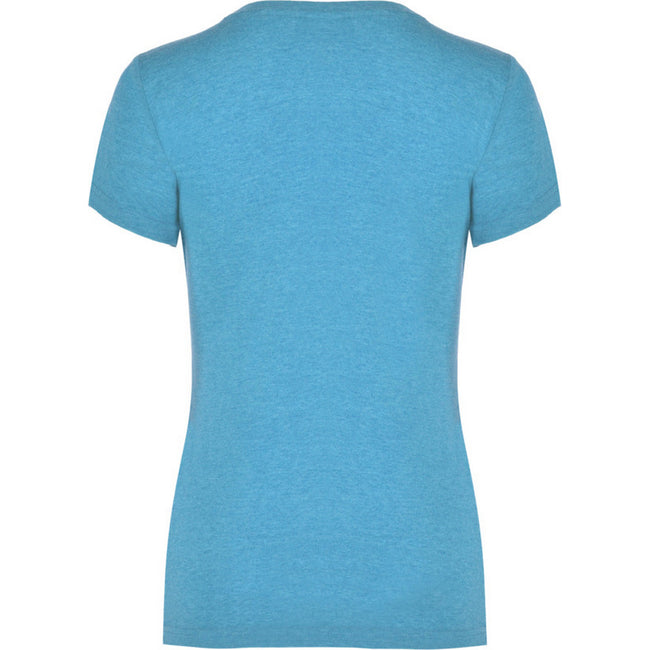 Turquoise - Back - Roly Womens-Ladies Fox Heather Short-Sleeved T-Shirt