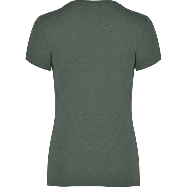 Bottle Green - Back - Roly Womens-Ladies Fox Heather Short-Sleeved T-Shirt