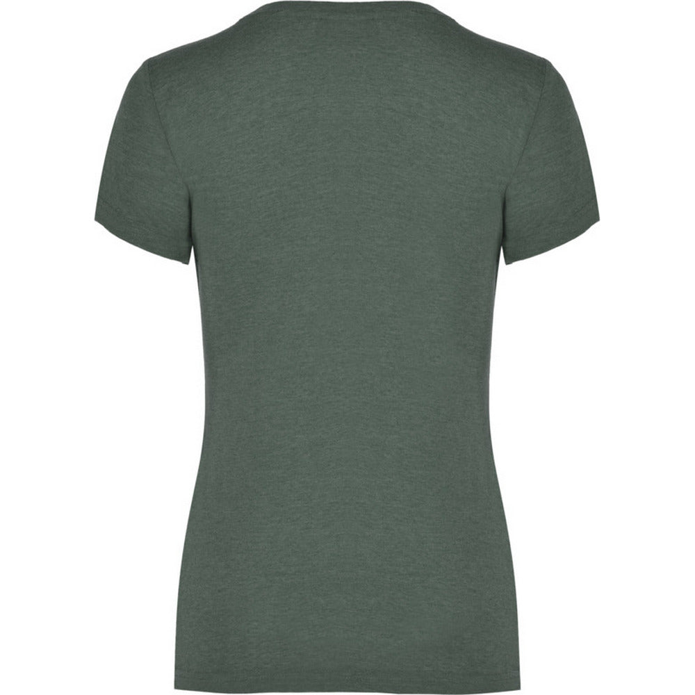 Bottle Green - Back - Roly Womens-Ladies Fox Heather Short-Sleeved T-Shirt