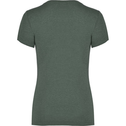 Bottle Green - Back - Roly Womens-Ladies Fox Heather Short-Sleeved T-Shirt