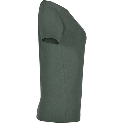 Bottle Green - Side - Roly Womens-Ladies Fox Heather Short-Sleeved T-Shirt