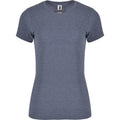 Denim Blue - Front - Roly Womens-Ladies Fox Heather Short-Sleeved T-Shirt