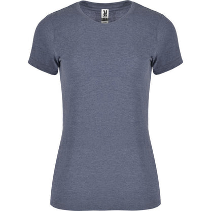 Denim Blue - Front - Roly Womens-Ladies Fox Heather Short-Sleeved T-Shirt