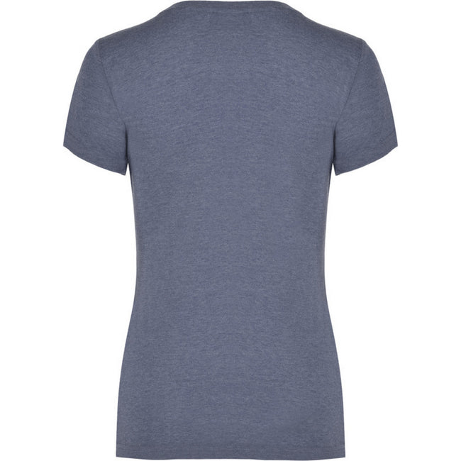 Denim Blue - Back - Roly Womens-Ladies Fox Heather Short-Sleeved T-Shirt